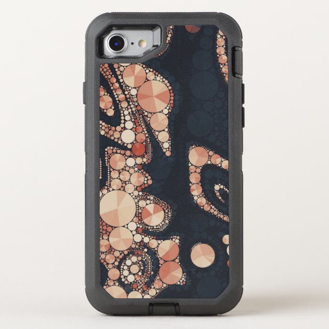 Peach Black Bling Abstract Otterbox iPhone Case (Back)