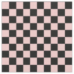 Peach &amp; Black Checkerboard Fabric