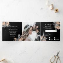 Peach black glitter butterfly rose DIY photo