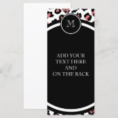 Peach Black Leopard Animal Print with Monogram (Front/Back)