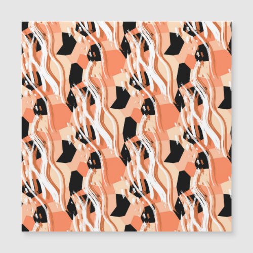 Peach Black White Abstract Pattern