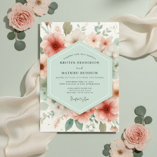 Peach Bloom Ethereal Wedding Invitation