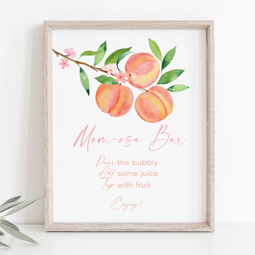 Peach Blossom Baby Shower Mimosa Bar Sign
