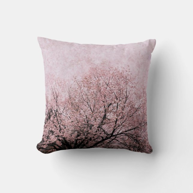 peach blossom branches toss pillow (Front)