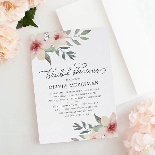 Peach Blossom Bridal Shower Invitation