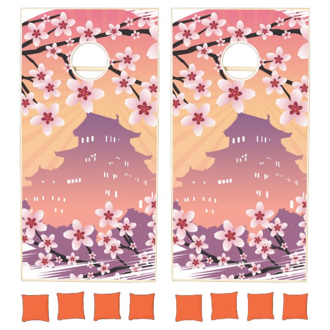 Peach Blossom  Cornhole Set (Set)