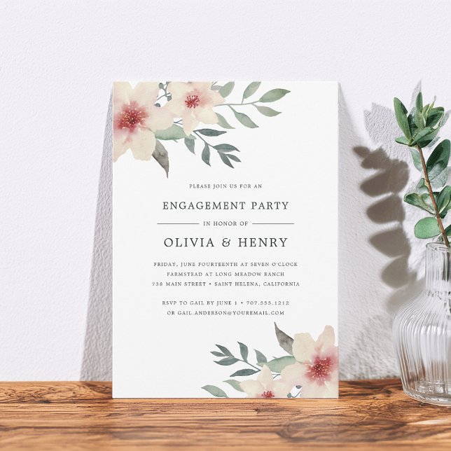 Peach Blossom Engagement Party Invitation (Creator Uploaded)