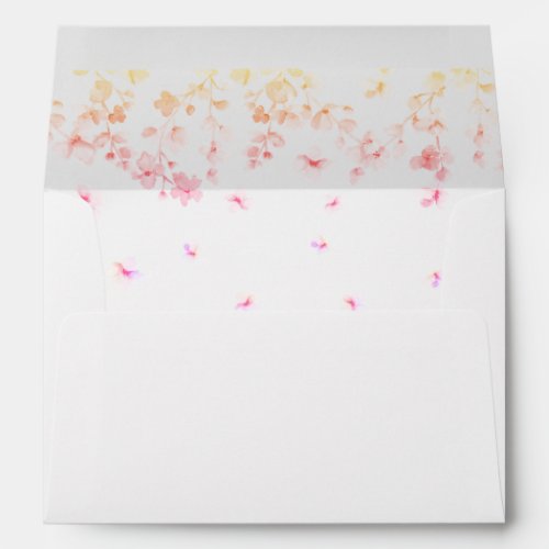 Peach Blossom Floral Return Address Envelope