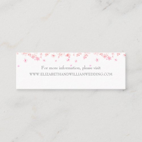 Peach Blossom Floral Wedding Calling Card