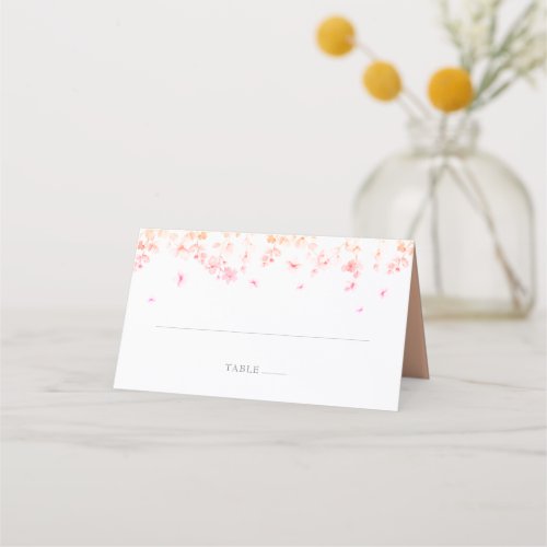 Peach Blossom Floral Wedding Place Card