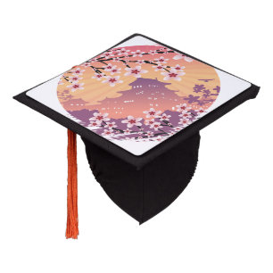 Peach Blossom Graduation Cap Topper