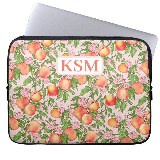 Peach Blossom Laptop Sleeve (Front)