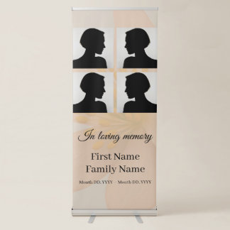 Peach blossom memorial collage retractable banner