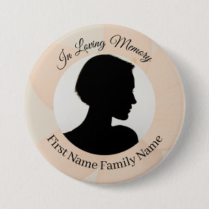 Peach blossom memorial photo button