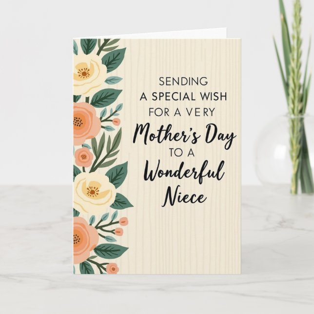 Peach Blossom Moms Day Card (Front)