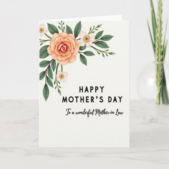 Peach Blossom Mothers Day Wish Card (Front)