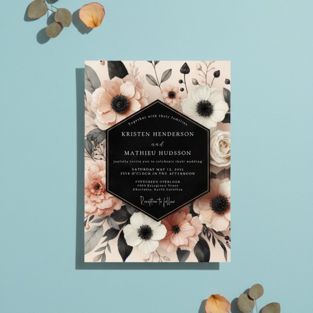 Peach Blossom Opulent Romance Wedding Invitation (Creator Uploaded)