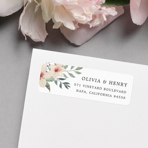 Peach Blossom Return Address Label