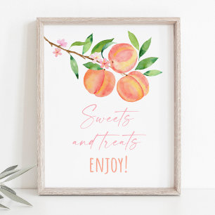 Peach Blossom Sweet Treats Birthday Sign
