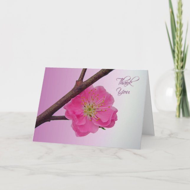 Peach Blossom Thank You Card (Front)