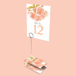 Peach blossom watercolor art table numbers stand
