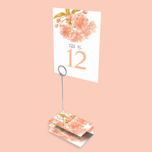 Peach blossom watercolor art table numbers stand