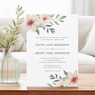 Peach Blossom Wedding Invitation