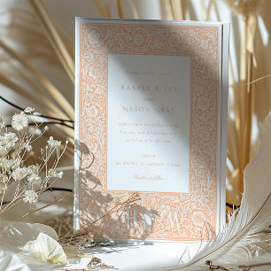 Peach Blossom William Morris Inspired Wedding Invitation