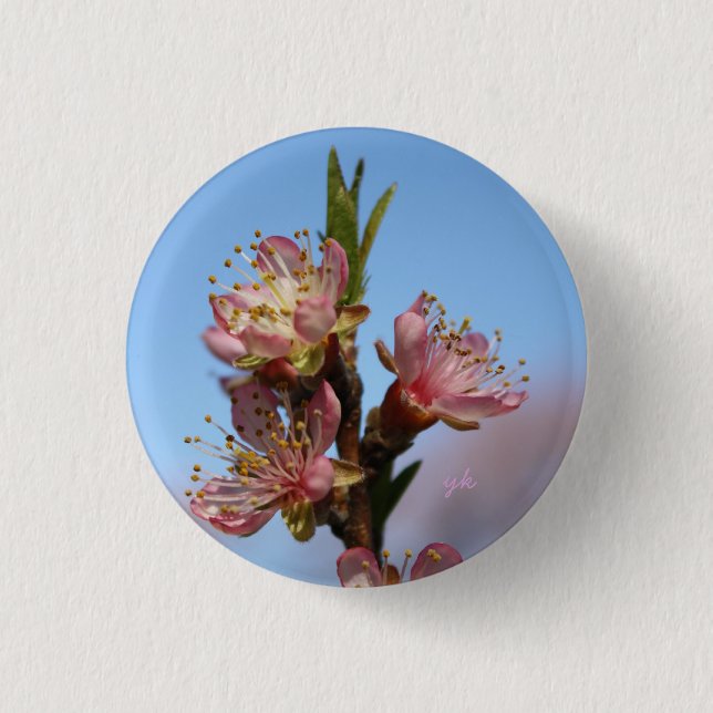 Peach Blossoms Button (Front)