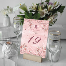 Peach Blossoms Double Happiness Chinese Wedding