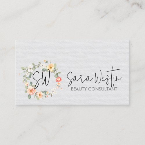 Peach Blossoms Floral Monogram Consultant
