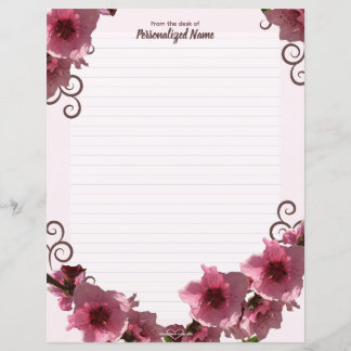 Peach Blossoms Lined Paper Sheets