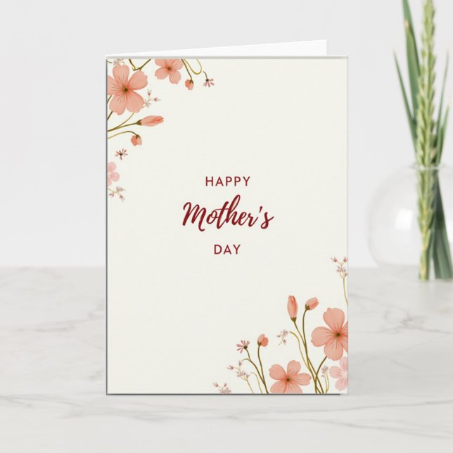 Peach Blossoms Mothers Day Card (Front)