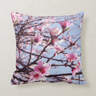 Peach Blossoms Throw Pillow