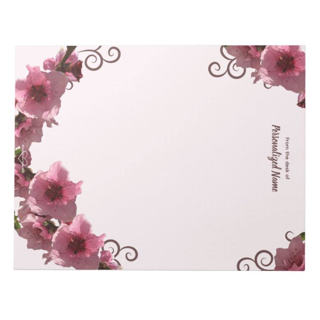 Peach Blossoms Unlined  Notepad (Front)