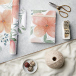 Peach Blossoms  Wrapping Paper<br><div class="desc">I originally painted this design using watercolor. With soft hues of peach,  pink,  and green,  this floral array is sweet and cheerful!</div>