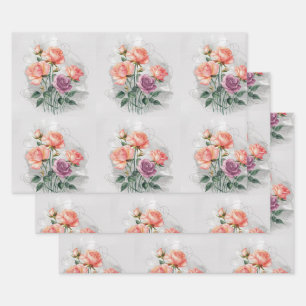 Peach Blossoms Wrapping Paper Sheets