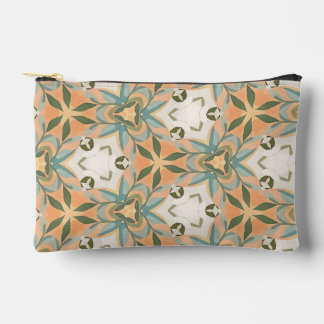 Peach Blue Botanical Seamless Pattern Accessory Pouch