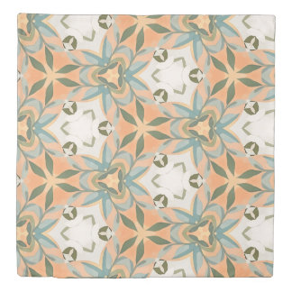 Peach Blue Botanical Seamless Pattern Duvet Cover