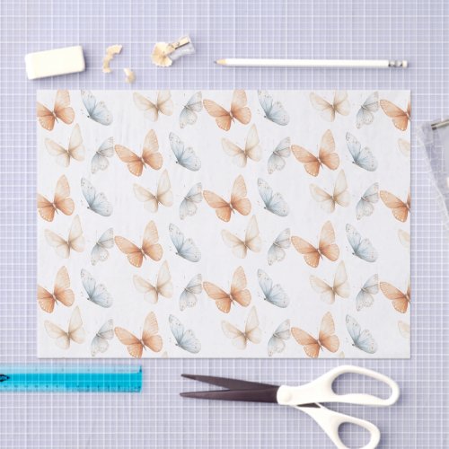 Peach Blue Butterflies Baby Shower