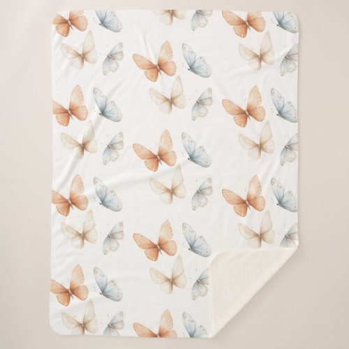 Peach Blue Butterflies 