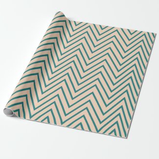Peach Blue Chevron Stripe Pattern