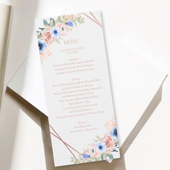 Peach Blue Light-Gray Wedding Collection Menu (Peach Blue Light-Gray Wedding Collection Menu)