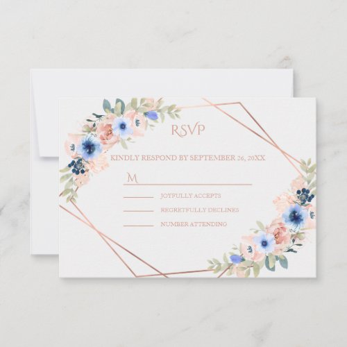 Peach Blue Light_Grey Wedding Collection RSVP Card