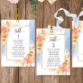 Peach, Blue Seating Plan Cards with Guest Names