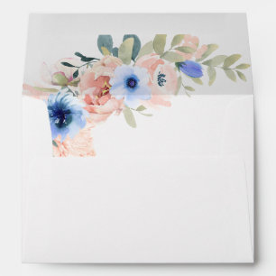 Peach Blue Wedding Collection Envelope