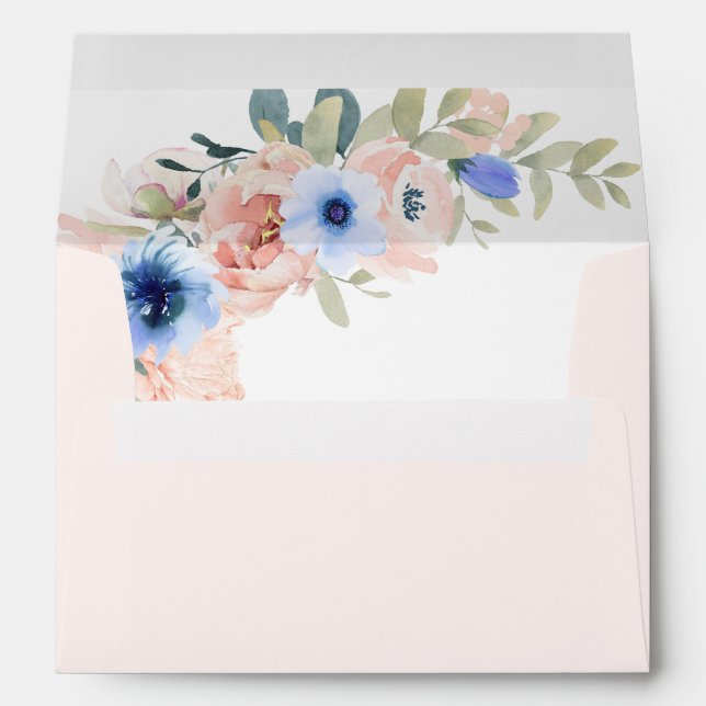 Peach Blue Wedding Collection Envelope (Back (Bottom))