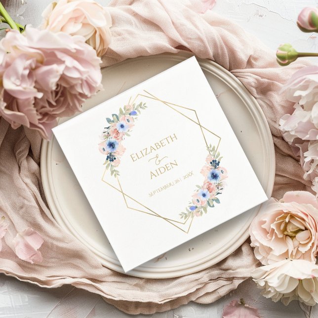 Peach Blue Wedding Collection Napkins (Creator Uploaded)