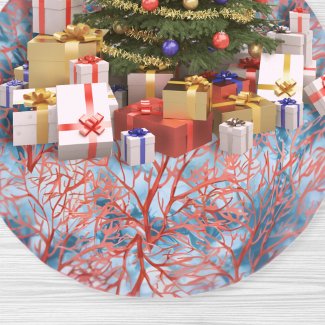 Peach Blush Coral Indigo Shibori Coastal Christmas