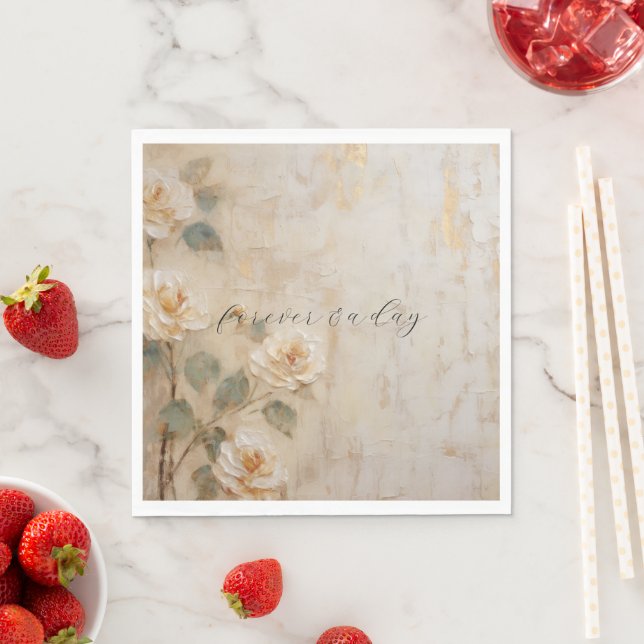 Peach Blush Cream Wedding Napkins (Insitu)